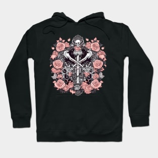 Beautiful Roses Ornament in a gothic manner Hoodie